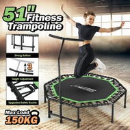 Detailed information about the product Genki Foldable Trampoline Bounce Rebounder Bungee Exercise Jumping Jogger Home Fitness Gym Equipment Workout 51 Inch