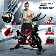 Detailed information about the product Genki Indoor Cycling Exercise Bike Stationary Spin Bicycle Shock Absorbing Training Red