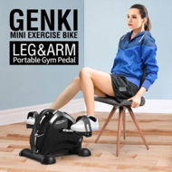 Detailed information about the product Genki Mini Exercise Bike Pedal Exerciser Home Gym Fitness Trainer With Adjustable Resistance Black