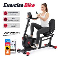 Detailed information about the product Genki Recumbent Bike Stationary Bicycle Fitness Exercise Home Indoor Cycling Adjustable Magnetic Aerobic Workout Pedal Trainer Equipment Bluetooth App