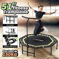 Detailed information about the product Genki Trampoline Bounce Rebounder Jumping Rebounding Bungee Gym Equipment Home Fitness Exercise Round Indoor Outdoor Workout Adjustable Handlebar 51 Inch