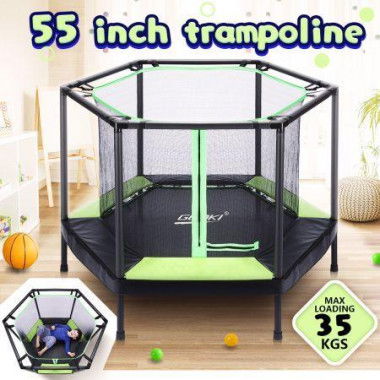 Genki Trampoline Rebounder Kid Rebounding Safety Net Indoor Outdoor Jumping Mat Handle