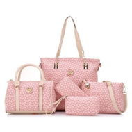 Detailed information about the product Geometric Tote Handbag 5Pc Set