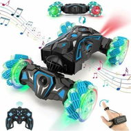 Detailed information about the product Gesture Sensing Remote Control Stunt Car Toys, 2.4gHz 4WD Hand Controlled 360 Degree Rotating Transform Drift Car Birthday Gift for Kids (Blue)