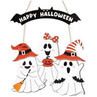 Detailed information about the product Ghost Style Wooden Halloween Pendants Welcome Door Decoration Ideal For Halloween Decorations And Festive Events