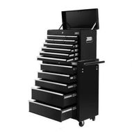 Detailed information about the product Giantz 15 Drawers Tool Chest Trolley Toolbox 2-in-1 Storage Black