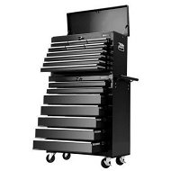 Detailed information about the product Giantz 17 Drawer Tool Box Cabinet Chest Trolley Toolbox Garage Storage Box Black