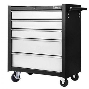 Giantz 5 Drawer Tool Box Cabinet Chest Trolley Box Garage Storage Toolbox Grey