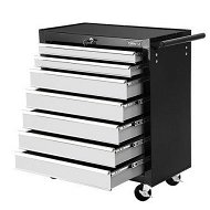 Detailed information about the product Giantz 7 Drawer Tool Box Cabinet Chest Trolley Storage Garage Toolbox Grey