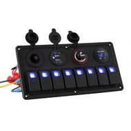 Detailed information about the product Giantz 8 Gang 12V Switch Panel For Car Boat Marine USB ON-OFF LED Rocker Toggle