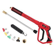 Detailed information about the product Giantz Pressure Washer Gun Short Trigger 4000PSI M22-14 1/4 Inch 5 Nozzles Red