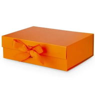 Detailed information about the product Gift Box with Lid for Presents 26x19x8cm with Ribbon and Magnetic Closure (1Pack,Orange)