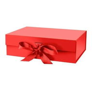 Detailed information about the product Gift Box with Lid for Presents 26x19x8cm with Ribbon and Magnetic Closure (1Pack,Red)