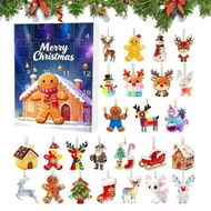 Detailed information about the product Gingerbread Man Christmas Countdown Calendar, Acrylic 2D Flat Ornament Pendant for Holiday Decor, Advent Gingerbread Calendar with Cute Figures
