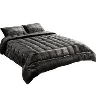 Detailed information about the product Giselle Bedding Faux Mink Quilt Charcoal Super King