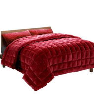 Detailed information about the product Giselle Bedding Faux Mink Quilt King Size Burgundy