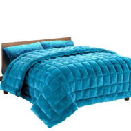 Detailed information about the product Giselle Bedding Faux Mink Quilt King Size Teal