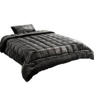 Detailed information about the product Giselle Bedding Faux Mink Quilt Single Size Charcoal