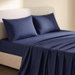 Giselle Queen 500TC Cotton 4Pcs Sheet Set with 40cm Extra Deep Pocket for Thick Mattresses Sateen Weave for Sweaty Nights Navy Blue. Available at Crazy Sales for $119.95