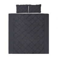 Detailed information about the product Giselle Quilt Cover Set Diamond Pinch Black - Queen