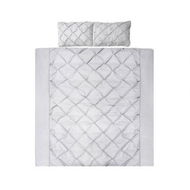 Detailed information about the product Giselle Quilt Cover Set Diamond Pinch Grey - King