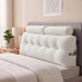 Giselle wedge pillow headboard with non-flattening shredded foam core, perfect for dorm reading or sofa lap desk, 330g corduroy cover, side pockets, Queen. Available at Crazy Sales for $129.95