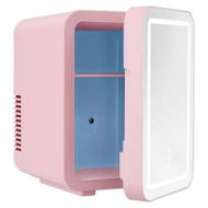 Detailed information about the product Glacio Mini Fridge Skincare Beauty Cooler Warmer LED Mirror 12V 220V Pink 4L