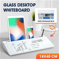 Detailed information about the product Glass Desktop Whiteboard Organiser Dry Erase White Board Memo Note Pad Computer Keyboard Stand School Office Accessories Phone Tablet Holder