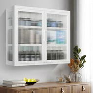 Detailed information about the product Glass Display Cabinet Wall Mounted Metal Bathroom Kitchen Pantry Cupboard Storage Case Bookshelf Shelving Unit Furniture 3 Tier Organiser