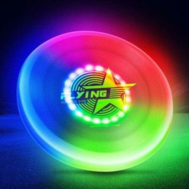 Glow in The Dark LED Flying Disc - 7 Dynamic Modes, 7 Colors, IP65 Waterproof, Perfect Birthday & Camping Gift - Outdoor Games & Cool Toys