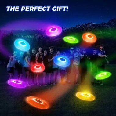 Glow in the Dark LED Flying Disc: 7 Dynamic Modes, 7 Colors, Waterproof - Perfect for Birthday Parties, Camping Trips, and Outdoor Games