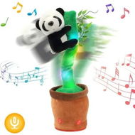 Detailed information about the product Glowing Dancing Panda Toy with Bamboo Repeats What You Say Talking Toy Wriggle Singing Mimicking Twisting Electric Light Up Interactive Animated Toy Speaking