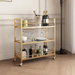 Gold Bar Cart Wine Rack Drinks Trolley Coffee Tea Kitchen Serving Storage Cocktail Glass Bottle Holders Hooks Curtain Wall Mirror Shelves 3 Tier Metal. Available at Crazy Sales for $139.95
