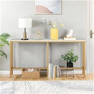 Detailed information about the product Gold Narrow Console Table Stand Hall Entryway Bar Side Sofa Couch Wood Accent Long Slim Storage Display Shelf Marble Tabletop 160x20x79cm