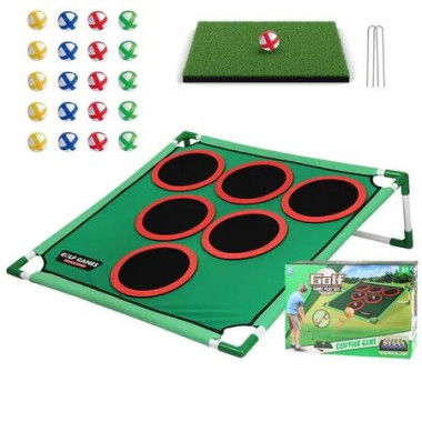 Golf Game Play Set Chipping & Putting Games Includes 20 Velcro Balls Putter Mat Bag Indoor Outdoor Use