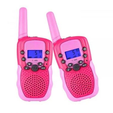 GOMINIMO 2 Pack Walkie Talkies for Kids with 40 Channels & LED Flashlight & LCD Screen (Pink) GO-WT-100-SJ