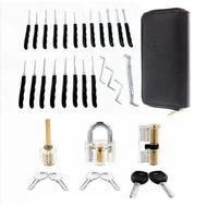 Detailed information about the product GOMINIMO 34 Pcs Lock Picking Kit with 3 Transparent Practice Training Padlocks 6 Keys and a Carrying Bag (Black) GO-LPK-100-RYT