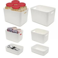 Detailed information about the product GOMINIMO 6 Pieces Plastic Storage Bins with 4 Lids (Beige)GO-SBI-100-CYP