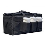 Detailed information about the product GOMINIMO Insulated Food Delivery Bag with Cup Holders (Black & Grey) GO-FDB-101-KLAD