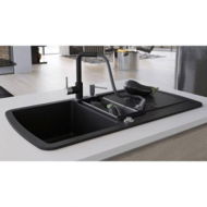 Detailed information about the product Granite Kitchen Sink Double Basin Black