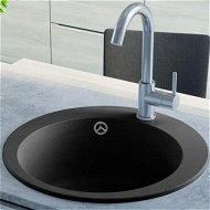 Detailed information about the product Granite Kitchen Sink Single Basin Round Black