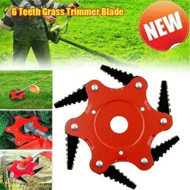 Grass Trimmer Head Steel 6 Blade 65Mn Weed Brush Cutter Lawn Mower Cutting Garden Power Tool Accessory Red