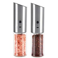 Detailed information about the product Gravity Electric Salt and Pepper Grinder Set, 2Pcs USB Rechargeable Stainless Steel Mills with Large Capacity Tall Glass