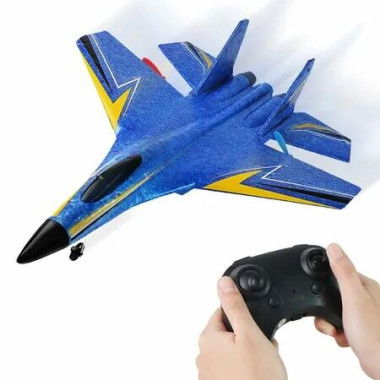 Gravity Gliders Airplane with Lights,Upgrade RC Plane Remote Control Glider Airplanes 2.4 GHZ 2 Channels,Anti-Collision Silicone Nose RC Plane (Blue)