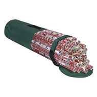 Detailed information about the product Green 24 Roll Christmas Wrapping Paper Storage Bag 40 Inch Heavy Duty Polyester PVC Clear Organizer with Handles