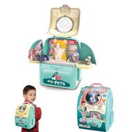 Detailed information about the product Green Cat Grooming Toys 2 In 1 Backpack Pet Toy Space Schoolbag Pet Care Pretend Toys For Kids Gifts for Girls Boys 3-7 Years Old
