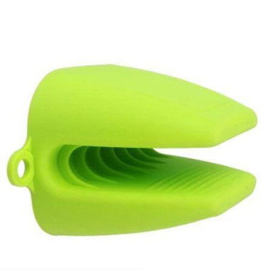 Green Cute Silicone Heat-resistant Kitchen Oven Baking Glove Pot Mitt Tool Holder