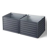 Detailed information about the product Green Fingers 2x Garden Bed 100x100x77cm Planter Box Raised Container Galvanised