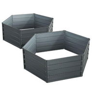 Detailed information about the product Green Fingers 2x Garden Bed 130x130x46cm Planter Box Raised Container Galvanised