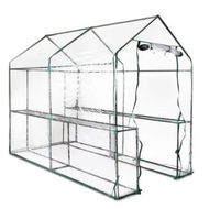 Detailed information about the product Green Fingers Greenhouse 1.2x1.9x1.9M Walk in Green House Tunnel Clear Garden Shed 4 Shelves